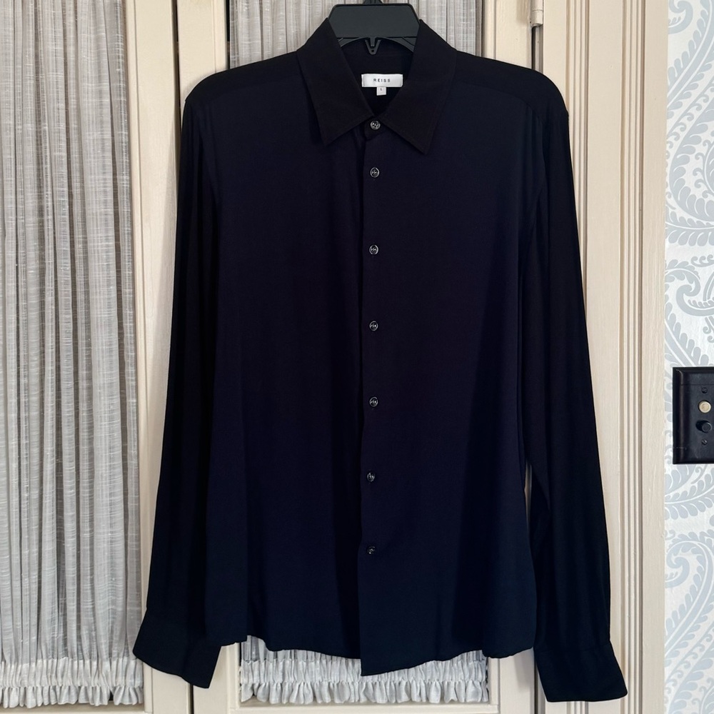 REISS Midnight Black Dress Shirt